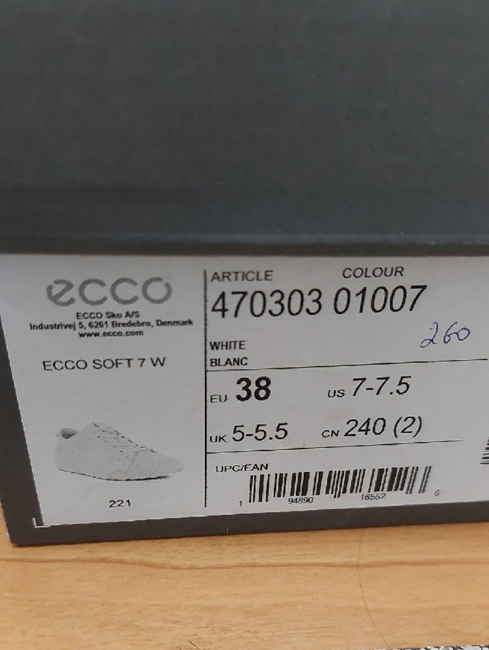 Ecco Women's White Leather Lace-Up Sneakers, Size 38 - Picture 2 of 10